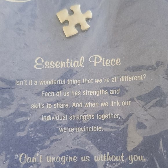 Puzzle Piece Silver Tone Hat or Lapel Pin On Original Card Plastic Packaging - Picture 2 of 3